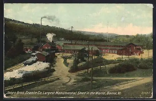 AK Barre, VT, Jones Bros. Granite Co., Largest Monumental Shed in the World