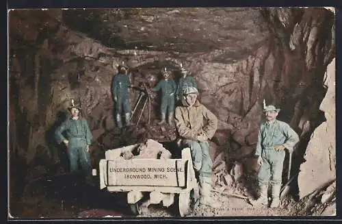 AK Ironwood, MI, Underground mining scene