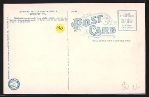 AK Hampton, VA, 200.000 Bushels of Oyster Shells