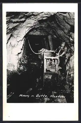 AK Butte, MT, Mining scene underground