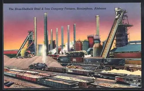 AK Birmingham, AL, The Sloss-Sheffield Steel & Iron Company Furnace, Eisenbahn