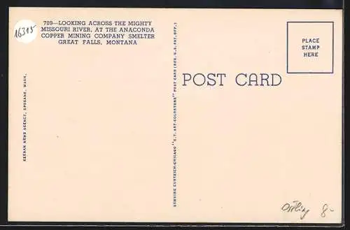 AK Great Falls, MT, Looking across the mighty Missouri River at the Anaconda Mining Co. Smelter