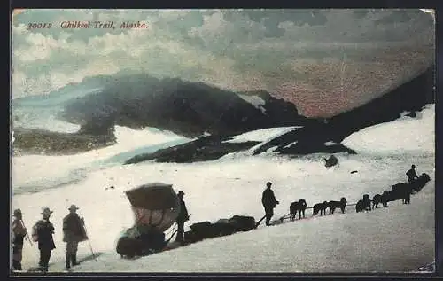 AK Chilkoot Trail, AK, Huskey-sleighs transporting ore