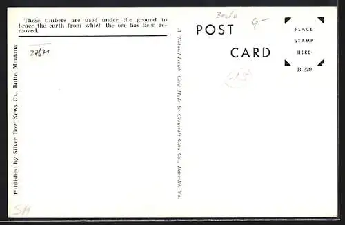 AK Butte, MT, Unloading Timbers at Stewart Mine