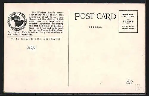 AK Saldura, UT, Salt Beds, on line of Western Pacific Railroad