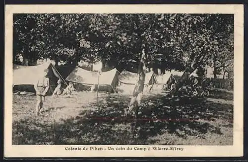 AK Wierre-Effroy, Colonie de Pihen, Un coin du Camp à Wierre-Effroy