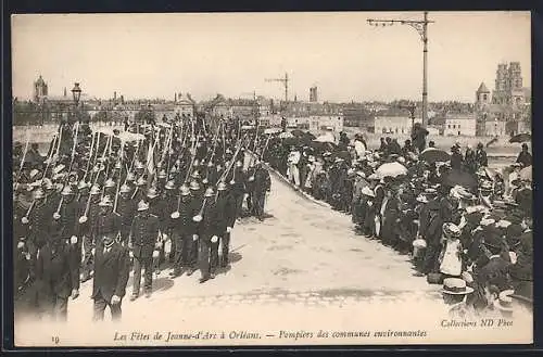 AK Orléans, Les Fetes de Jeanne d`Arc, Pompiers des communes environnantes