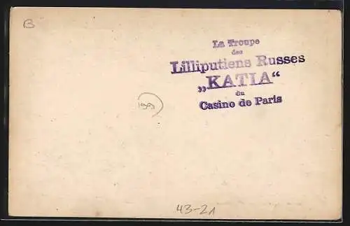 AK Paris, La Troupe des Lilliputiens Russes Katia du Casino de Paris