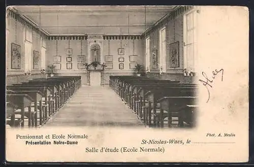 AK St-Nicolas-Waes, Pensionnat et Ecole Normale, Salle d`etude