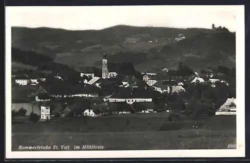 AK St. Veit im Mühlkreis, Teilansicht mit Kirche
