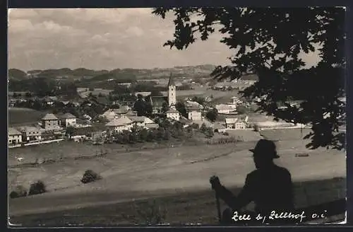 AK Zell b. Zellhof, Teilansicht mit Kirche