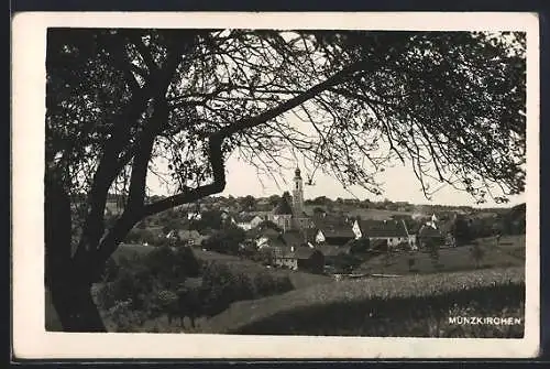 AK Münzkirchen, Teilansicht mit Kirche