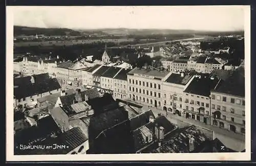 AK Braunau am Inn, Teilansicht mit Strassenpartie