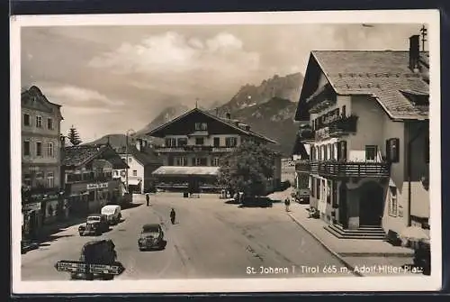 AK St. Johann i. Tirol, Platz mit Gasthaus