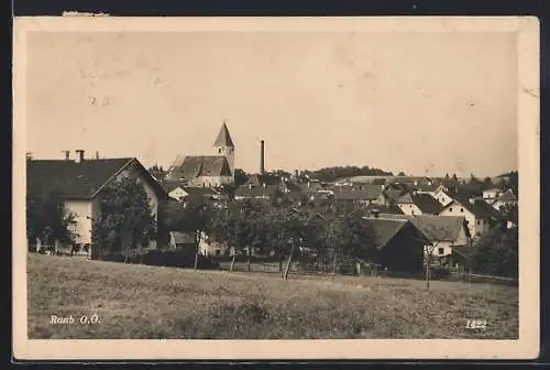 AK Raab /O. Ö., Teilansicht mit Kirche