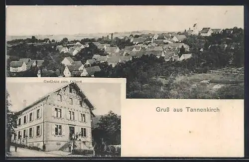 AK Tannenkirch, Gasthaus zum Ochsen, Totalansicht aus der Vogelschau