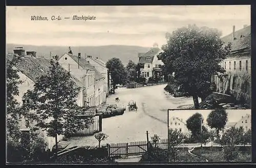 AK Wilthen i. O.-L., Marktplatz mit Fässern