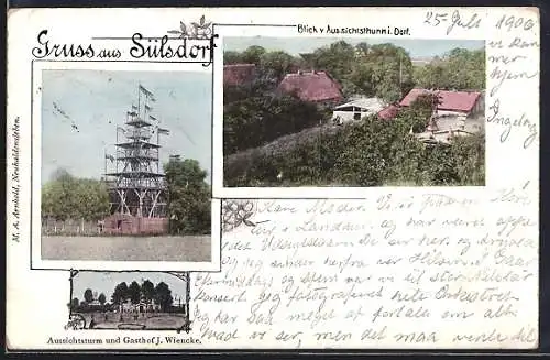 AK Sülsdorf, Gasthof J. Wiencke mit Aussichtsturm