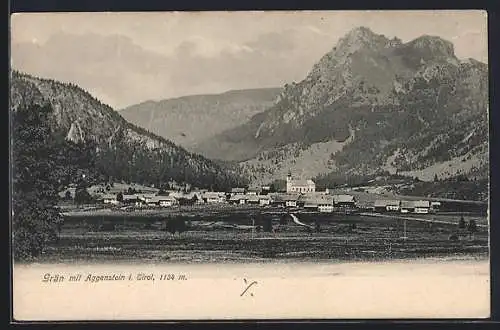 AK Grän i. Tirol, Ortsansicht mit Aggenstein