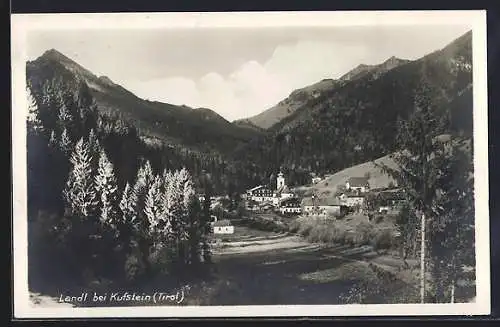 AK Landl bei Kufstein, Ortsansicht von einen Berg aus