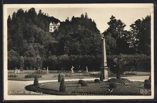 AK Hellbrunn bei Salzburg, Park mit Monatsschlössl