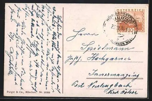 AK Saalfelden /Salzburg, Ortsansicht gegen die Leoganger Steinberge