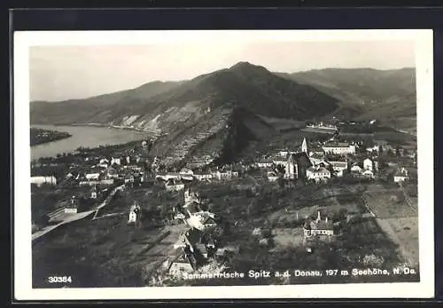 AK Spitz a. d. Donau, Totalansicht von einen Berg aus