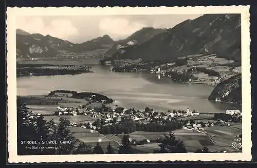 AK Strobl im Salzkammergut, Ortsansicht mit St. Wolfgang