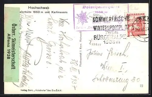 AK Hochschwab, Voisthalerhütte und Karlmauern