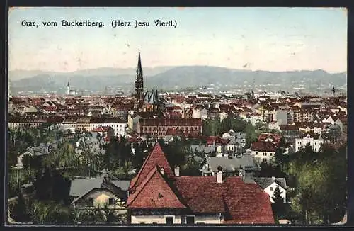 AK Graz, Stadtansicht vom Buckerlberg