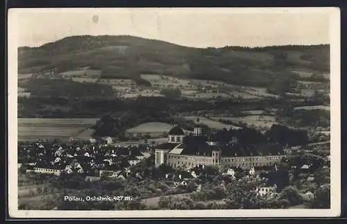 AK Pöllau /Oststmk., Gesamtansicht von einen Berg aus