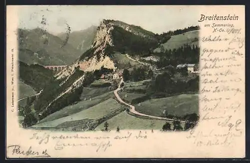 AK Breitenstein am Semmering, Gesamtansicht mit Brücke