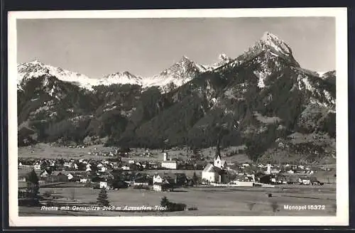 AK Reutte, Ortsansicht mit Gernspitze