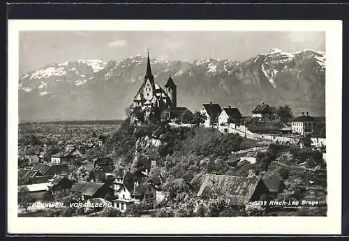 AK Rankweil /Voralberg, Gesamtansicht aus der Vogelschau