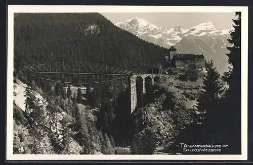 AK Wiesberg, Trisannabrücke mit Schloss Wiesberg