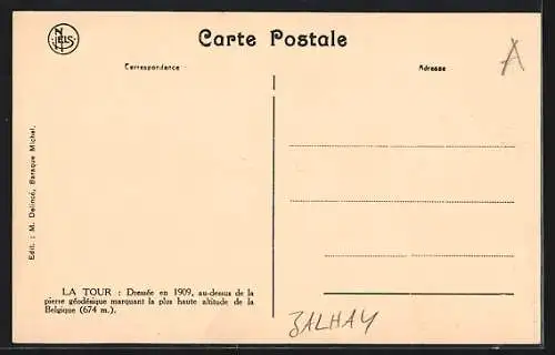 AK Jalhay, Les Fagnes, Baraque Michel-Signal gèodèsique