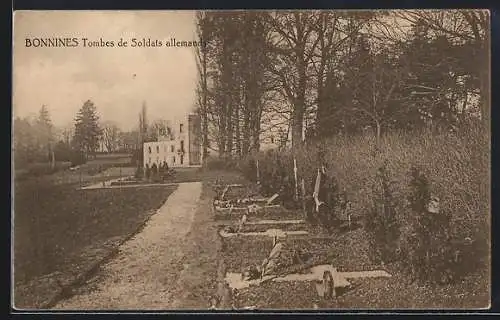 AK Bonnines, tombes de soldats allemands