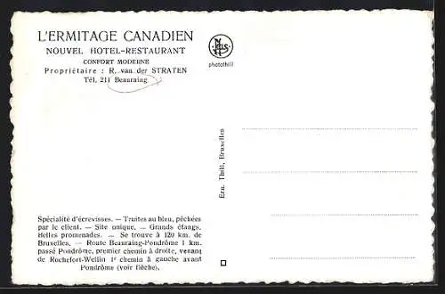 AK Beauraing, L`Ermitage Canadien-Nouvel Hotel-Restaurant