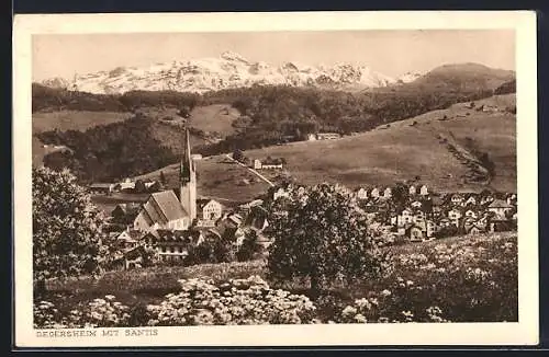 AK Degersheim, Ortsansicht mit Säntis