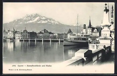 AK Luzern, Dampfbootlände und Pilatus