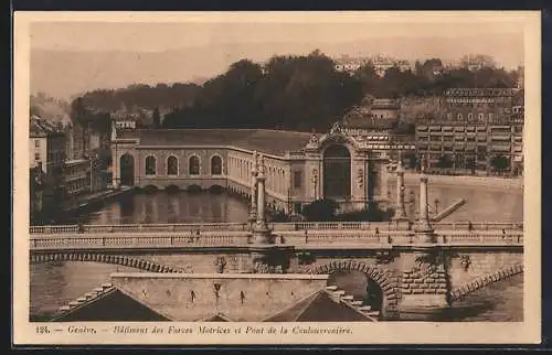 AK Genève, Batiment des Forces Motrices et Pont de la Coulouvrenière