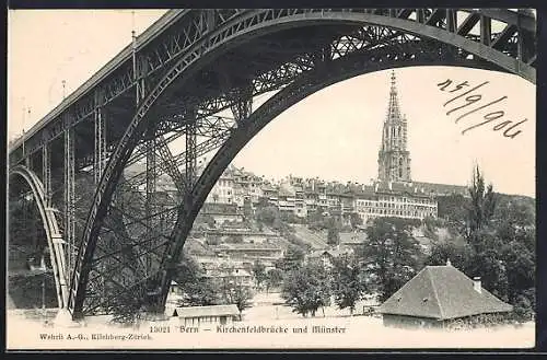 AK Bern, Kirchenfeldbrücke und Münster