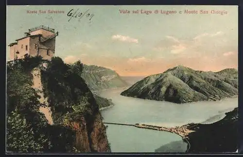 AK Lugano, Vista sul Lago di Lugano e Monte San Giorgio, Mone San Salvatore