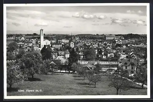 AK Flawil, Ortsansicht aus der Vogelschau