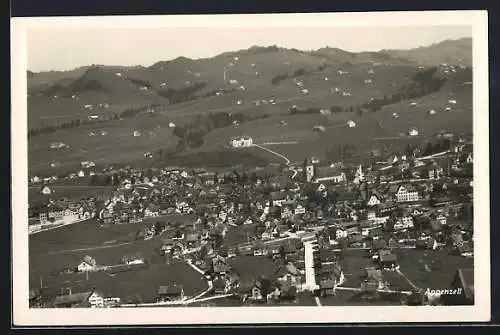 AK Appenzell, Totalansicht vom Flugzeug aus