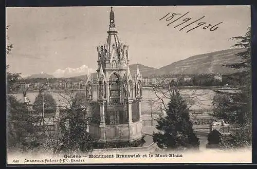 AK Genève, Monument Brunswick et le Mont-Blanc