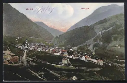 AK Airolo, Panorama von einen Berg aus
