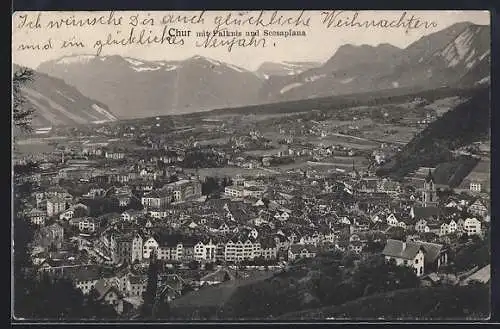 AK Chur, Ortsansicht mit Falknis und Seesaplana