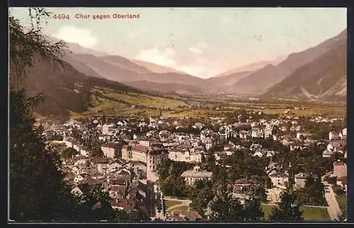 AK Chur, Ortsansicht gegen Oberland