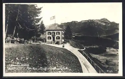 AK Schwellbrunn, Gasthaus u. Pension Säntisblick mit Säntis